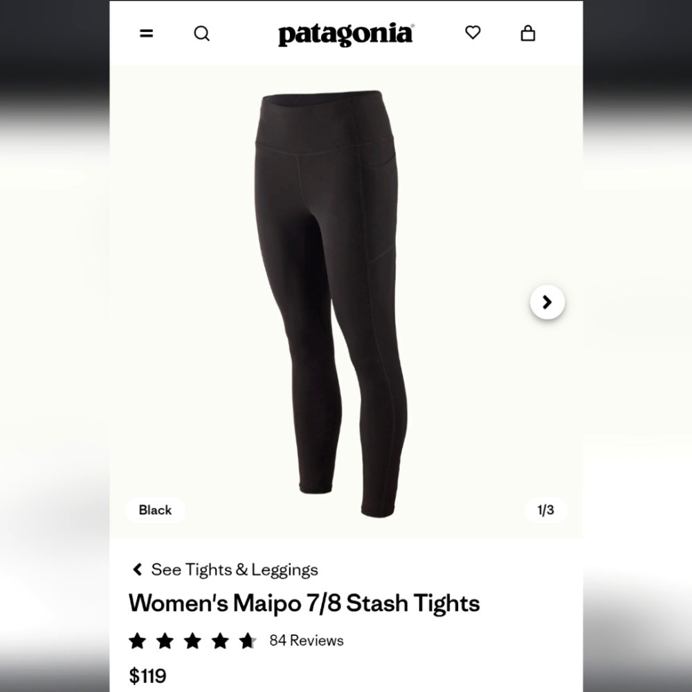 Patagonia Women's Black And Purple Maipo Stash Tights